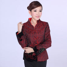 Muatkan imej ke dalam penonton Galeri, Floral Taffeta Chinese Jacket Mother&#39;s Coat with Butterfly Button
