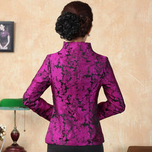 Load image into Gallery viewer, Floral Taffeta Chinese Jacket Mother&#39;s Coat with Butterfly Button
