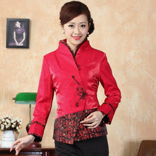 Muatkan imej ke dalam penonton Galeri, Calligraphy Bottom Edge Taffeta Chinese Jacket Mother&#39;s Coat
