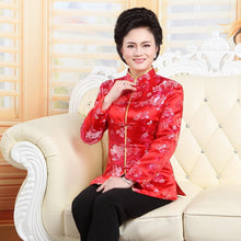 Muatkan imej ke dalam penonton Galeri, Floral Brocade Chinese Jacket Mother&#39;s Birthday Coat
