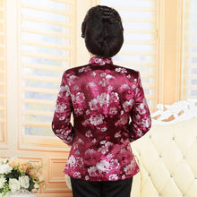 Muatkan imej ke dalam penonton Galeri, Floral Brocade Chinese Jacket Mother&#39;s Birthday Coat
