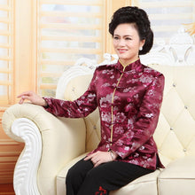 Muatkan imej ke dalam penonton Galeri, Floral Brocade Chinese Jacket Mother&#39;s Birthday Coat
