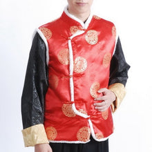 Muatkan imej ke dalam penonton Galeri, Mandarin Collar Fur Edge Brocade Wadded Chinese Waistcoat
