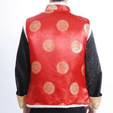 Load image into Gallery viewer, Mandarin Collar Fur Edge Brocade Wadded Chinese Waistcoat
