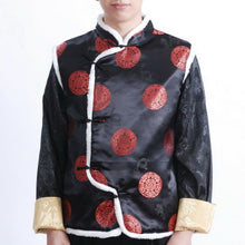 Muatkan imej ke dalam penonton Galeri, Mandarin Collar Fur Edge Brocade Wadded Chinese Waistcoat
