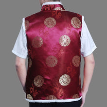 Load image into Gallery viewer, Mandarin Collar Fur Edge Brocade Wadded Chinese Waistcoat
