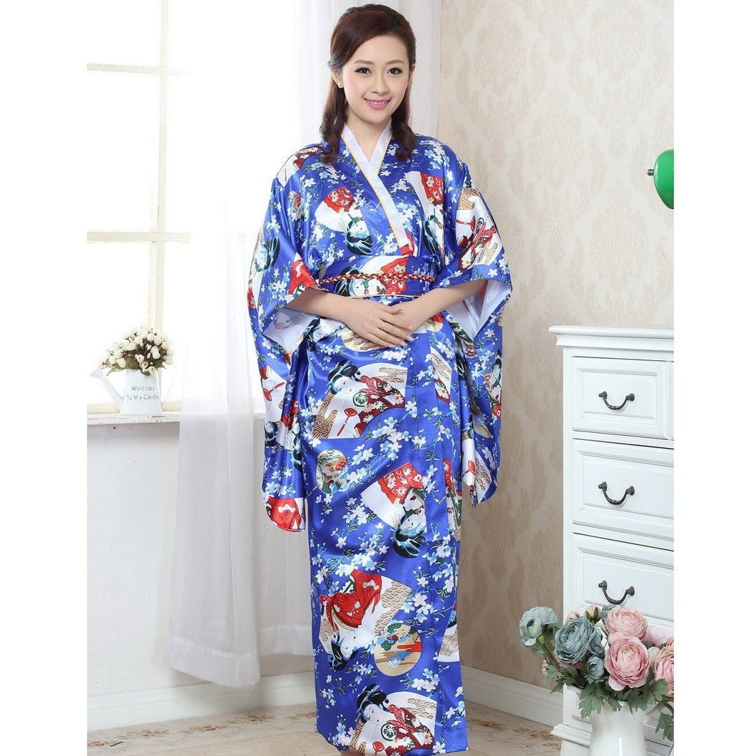 Lady Portrait Pattern Traditional Japanese Kimono