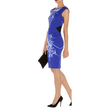 Load image into Gallery viewer, Cap Sleeve Round Neck Knee Length Floral Pencil Dress
