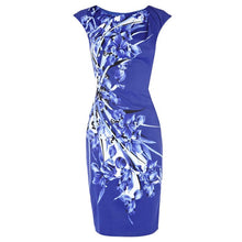 Load image into Gallery viewer, Cap Sleeve Round Neck Knee Length Floral Pencil Dress
