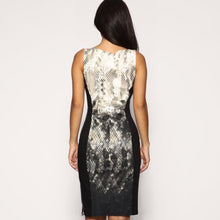 Load image into Gallery viewer, Snake Pattern Boat Neck Knee Length Pencil Dress
