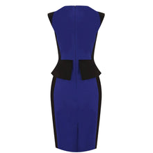 Load image into Gallery viewer, Boat Neck Cap Sleeve Ruffled Knee Length Pencil Dress
