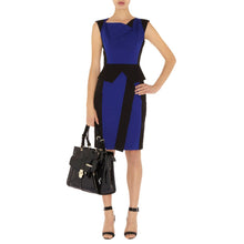 Load image into Gallery viewer, Boat Neck Cap Sleeve Ruffled Knee Length Pencil Dress
