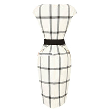 Muatkan imej ke dalam penonton Galeri, Plaids &amp; Checks Pattern Ruffled Knee Length Pencil Dress
