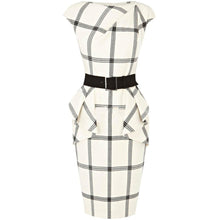 Load image into Gallery viewer, Plaids &amp; Checks Pattern Ruffled Knee Length Pencil Dress
