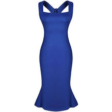 Load image into Gallery viewer, Square Neck Knee Length Mermaid Falbala Pencil Dress
