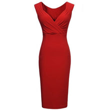 Muatkan imej ke dalam penonton Galeri, V Neck Knee Length Mermaid Stretchy Pencil Dress
