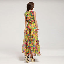 Muatkan imej ke dalam penonton Galeri, Square Neck Floral Chiffon Maxi Sun Dress
