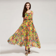 Muatkan imej ke dalam penonton Galeri, Square Neck Floral Chiffon Maxi Sun Dress
