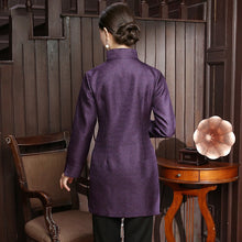 Load image into Gallery viewer, Floral Embroidery V Neck Chinese Jacket Mother&#39;s Coat
