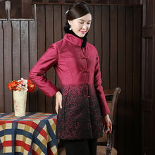 Load image into Gallery viewer, Stand Collar Chinese Style Wadded Coat with Strap Buttons
