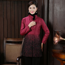 Muatkan imej ke dalam penonton Galeri, Stand Collar Chinese Style Wadded Coat with Strap Buttons
