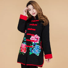 Load image into Gallery viewer, Floral Embroidery Traditional Chinese Wadded Coat
