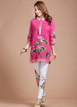 Load image into Gallery viewer, Lotus Embroidery Signature Cotton Chinese Style Blouse
