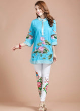 Load image into Gallery viewer, Lotus Embroidery Signature Cotton Chinese Style Blouse
