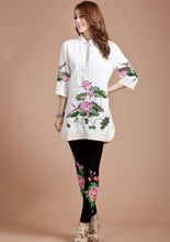 Load image into Gallery viewer, Lotus Embroidery Signature Cotton Chinese Style Blouse
