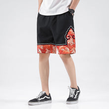 Load image into Gallery viewer, Sea Wave Pattern Linen Beach Pants Loose Pants Chinese Style Shorts
