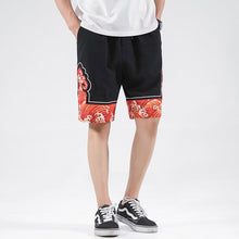 Load image into Gallery viewer, Sea Wave Pattern Linen Beach Pants Loose Pants Chinese Style Shorts
