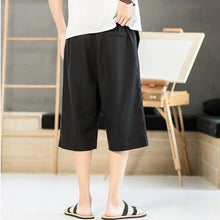 Muatkan imej ke dalam penonton Galeri, Auspicious Embroidery Linen Beach Pants Loose Pants Chinese Style Shorts
