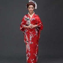 Load image into Gallery viewer, Peacock Print Silk Blend Traditional Japanese Kimono
