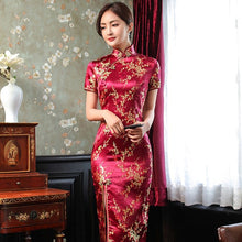 Load image into Gallery viewer, Floral Brocade Open Front Classic Cheongsam Chinese Dress
