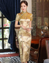 Load image into Gallery viewer, Floral Brocade Open Front Classic Cheongsam Chinese Dress
