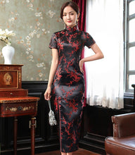 Muatkan imej ke dalam penonton Galeri, Floral Brocade Open Front Classic Cheongsam Chinese Dress
