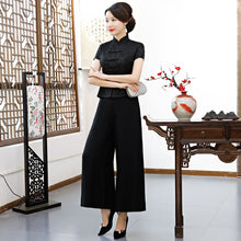 Muatkan imej ke dalam penonton Galeri, Short Sleeve Floral Lace Traditional Cheongsam Top Chinese Shirt
