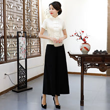 Load image into Gallery viewer, Short Sleeve Floral Lace Traditional Cheongsam Top Chinese Shirt
