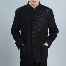 Load image into Gallery viewer, Dragon Pattern Wool Tunic Suit Traditional Chinese Jacket
