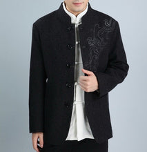 Load image into Gallery viewer, Dragon Pattern Wool Tunic Suit Traditional Chinese Jacket
