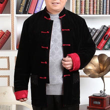 Muatkan imej ke dalam penonton Galeri, Velvet &amp; Brocade Reversible Traditional Chinese Jacket Father Coat
