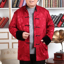 Muatkan imej ke dalam penonton Galeri, Velvet &amp; Brocade Reversible Traditional Chinese Jacket Father Coat
