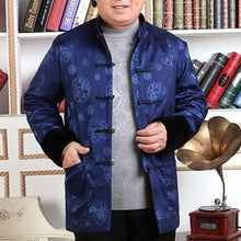 Muatkan imej ke dalam penonton Galeri, Velvet &amp; Brocade Reversible Traditional Chinese Jacket Father Coat
