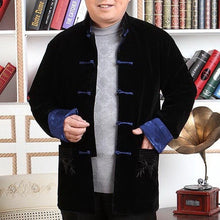 Muatkan imej ke dalam penonton Galeri, Velvet &amp; Brocade Reversible Traditional Chinese Jacket Father Coat
