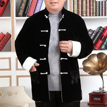 Muatkan imej ke dalam penonton Galeri, Velvet &amp; Brocade Reversible Traditional Chinese Jacket Father Coat
