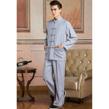 Muatkan imej ke dalam penonton Galeri, Mandarin Collar Linen Traditional Chinese Kung Fu Suit
