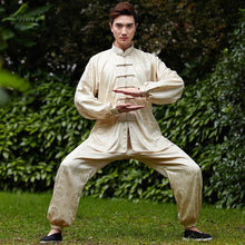 Muatkan imej ke dalam penonton Galeri, Auspicious Pattern Silk Blend Traditional Chinese Tai Chi Suit
