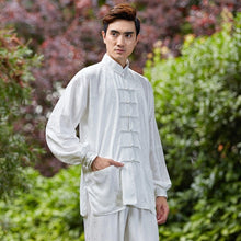 Muatkan imej ke dalam penonton Galeri, Auspicious Pattern Silk Blend Traditional Chinese Tai Chi Suit
