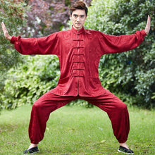 Muatkan imej ke dalam penonton Galeri, Auspicious Pattern Silk Blend Traditional Chinese Tai Chi Suit
