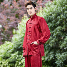 Muatkan imej ke dalam penonton Galeri, Auspicious Pattern Silk Blend Traditional Chinese Tai Chi Suit
